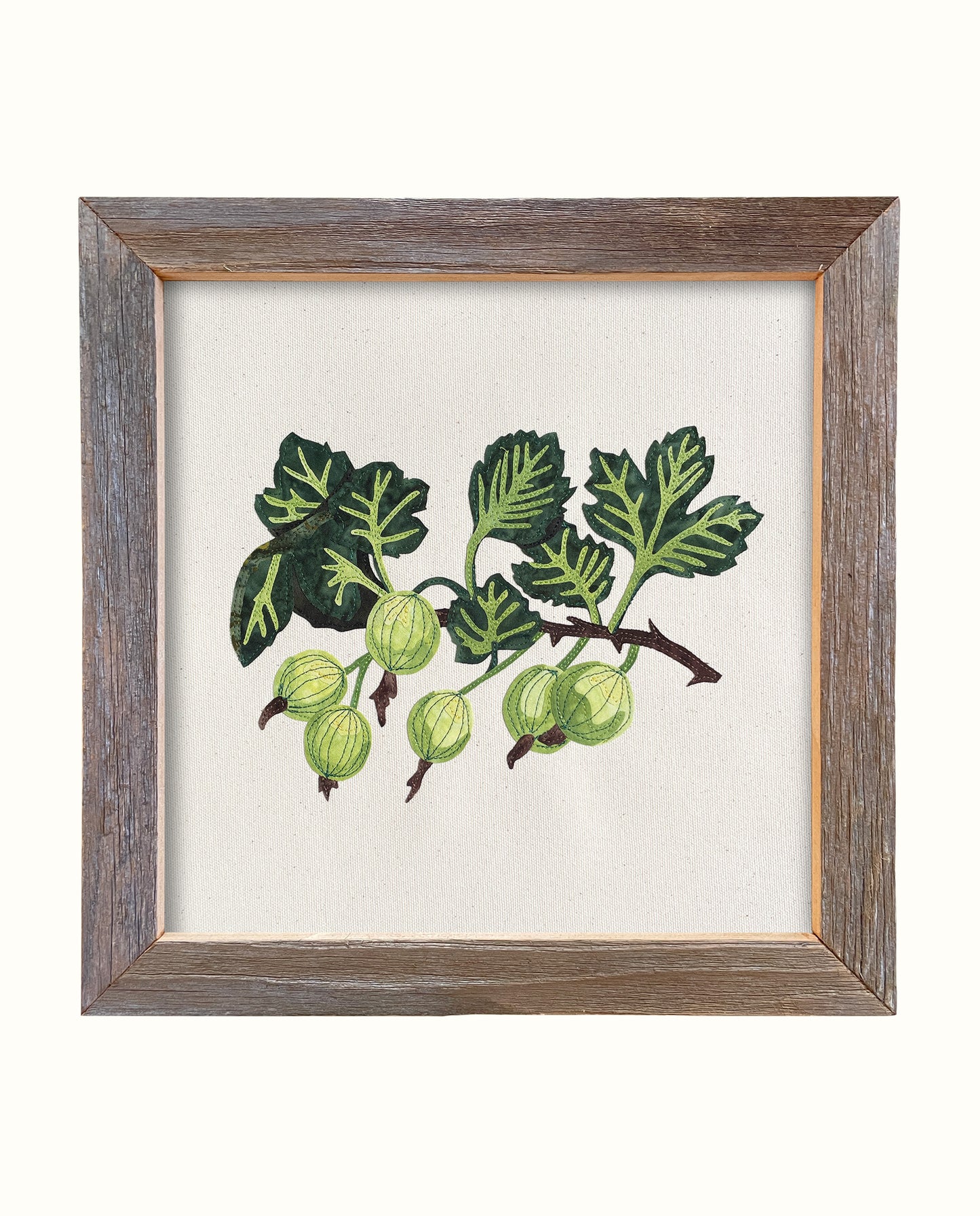 Fabric Collage Art - Gooseberry