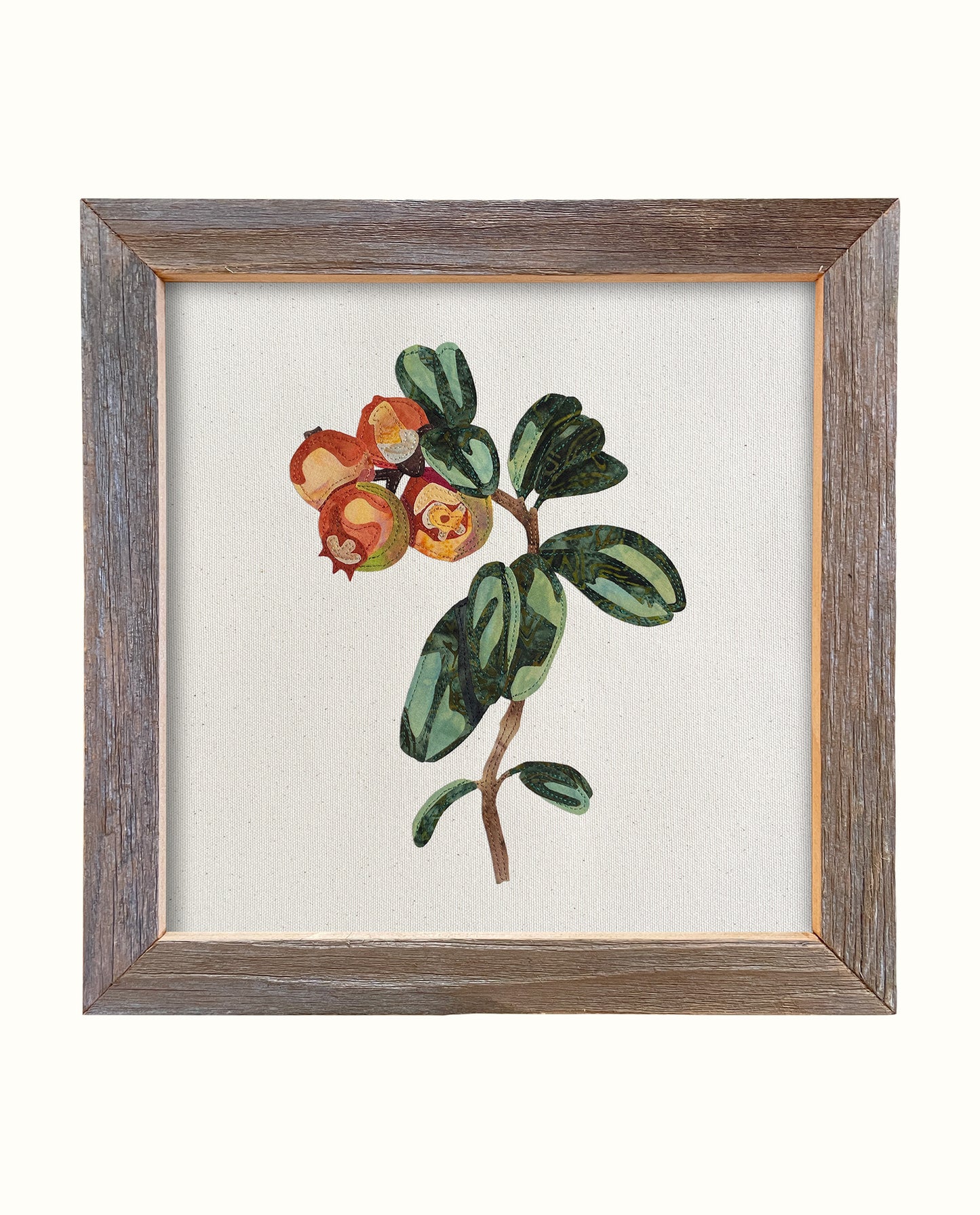 Fabric Collage Art - Lingonberry