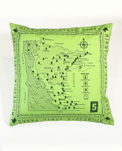 Bandana Pillow Covers: Minnesota State Parks Map