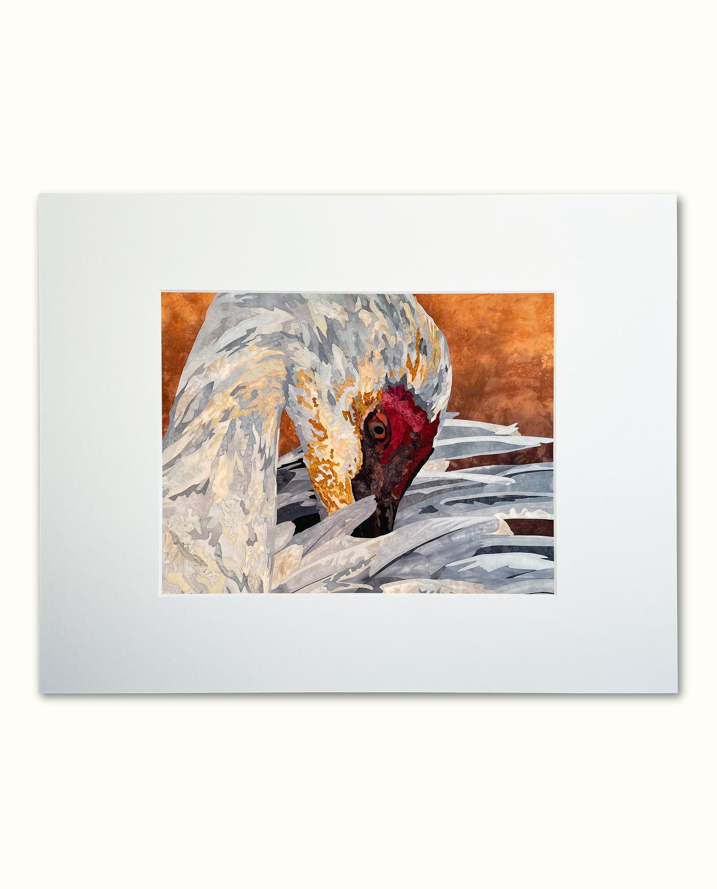 Fabric Collage Print - Sandhill Crane