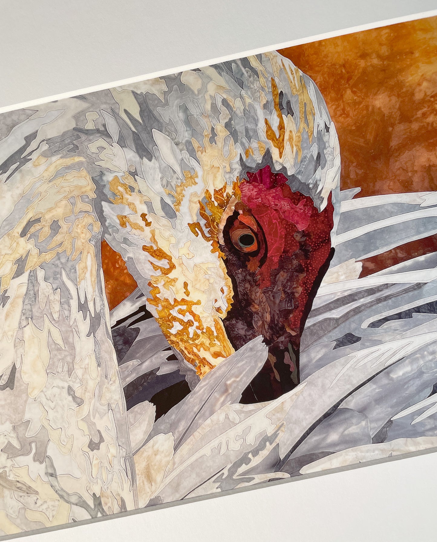 Fabric Collage Print - Sandhill Crane