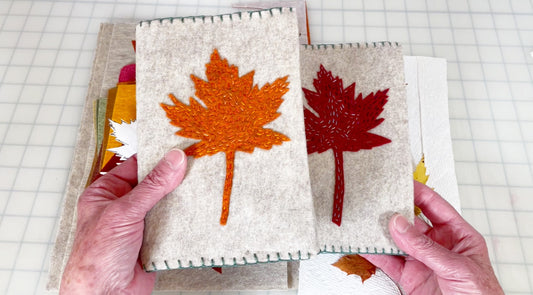 Felt Notebook Cover with Maple Leaf applique