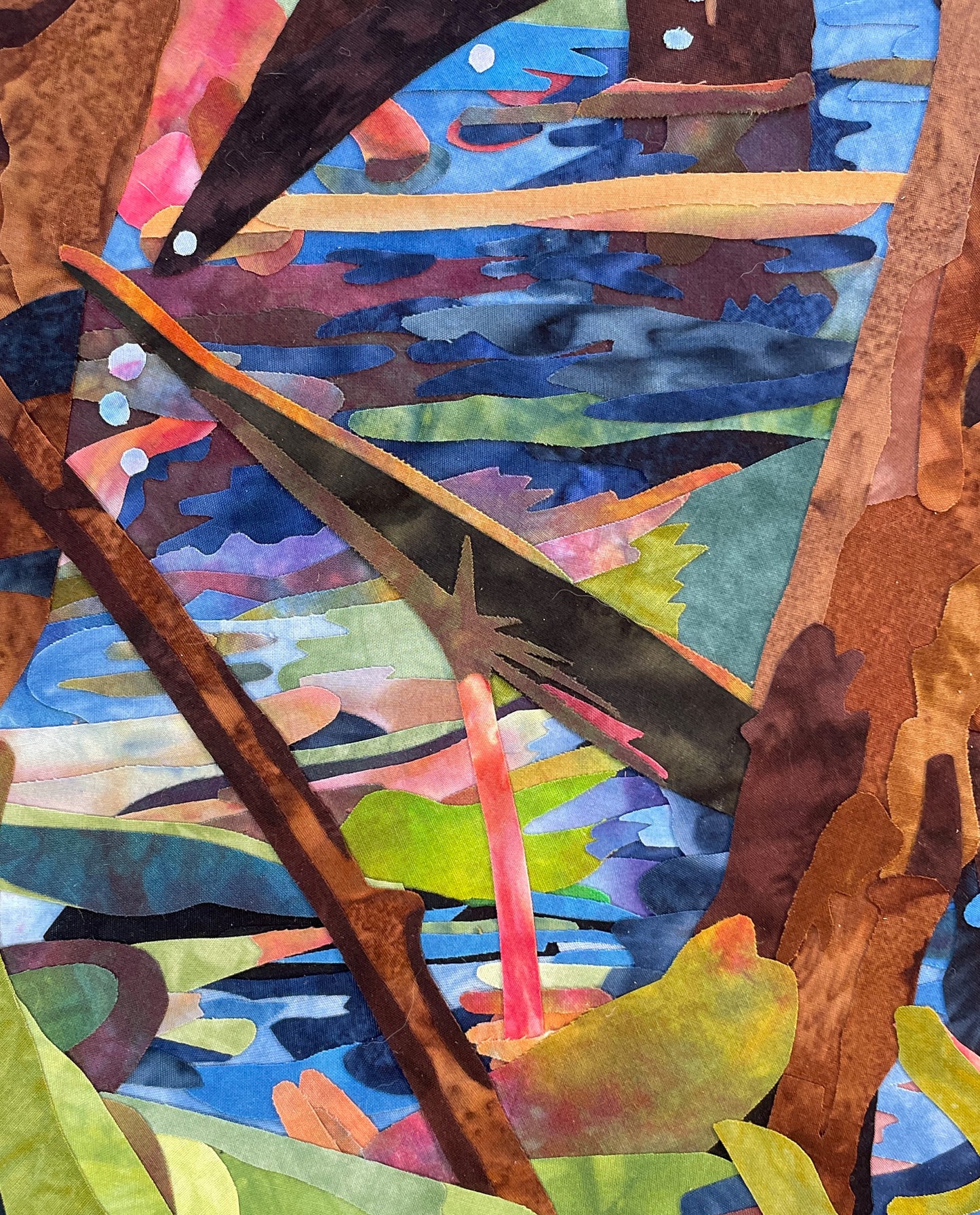 Fabric Collage Art - American Mink