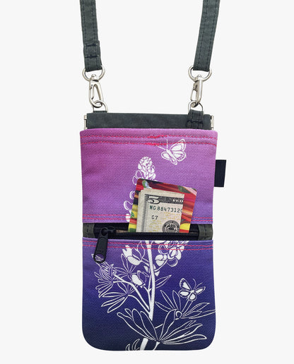 Lupine cell phone bag back view by Dock 5 Duluth