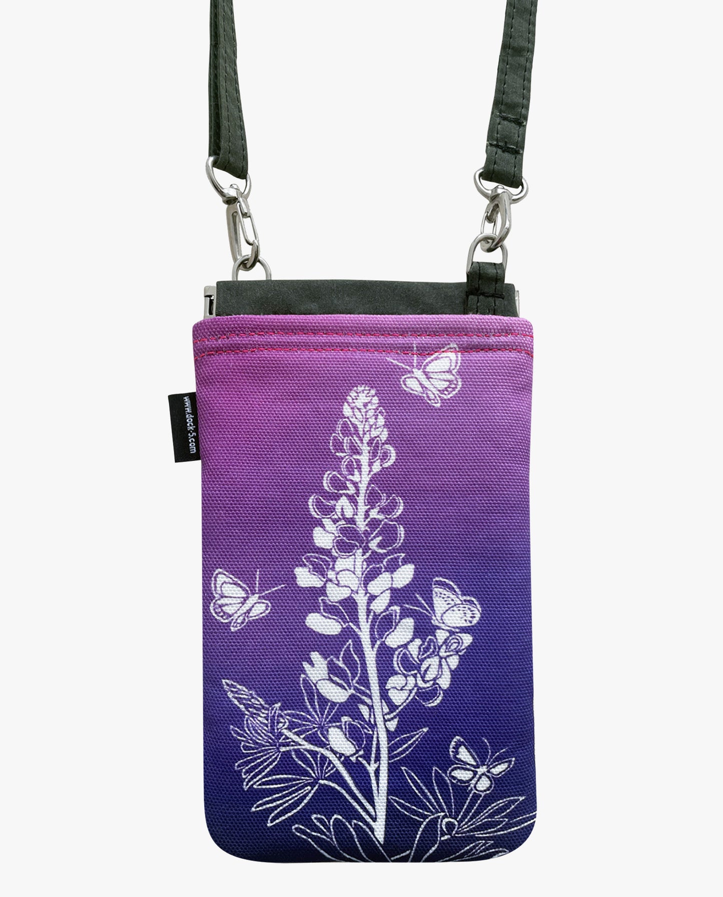 Lupine cell phone bag front view by Dock 5 Duluth