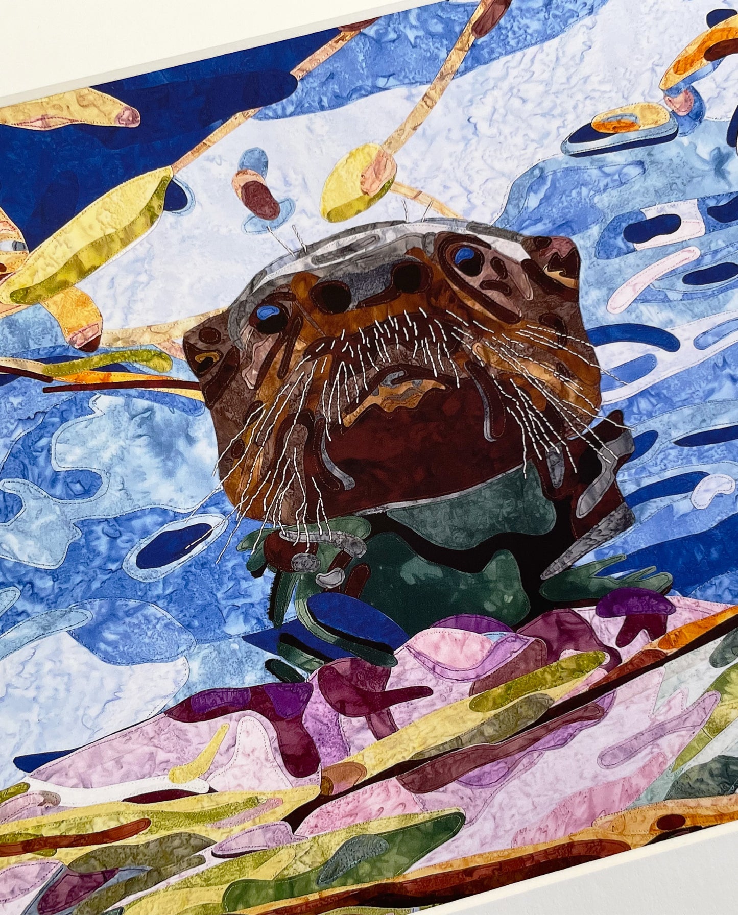 Fabric Collage Print - River Otter