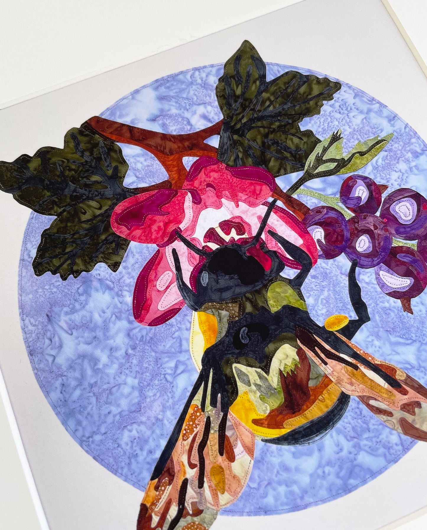 Fabric Collage Print - Rusty Patched Bumblebee