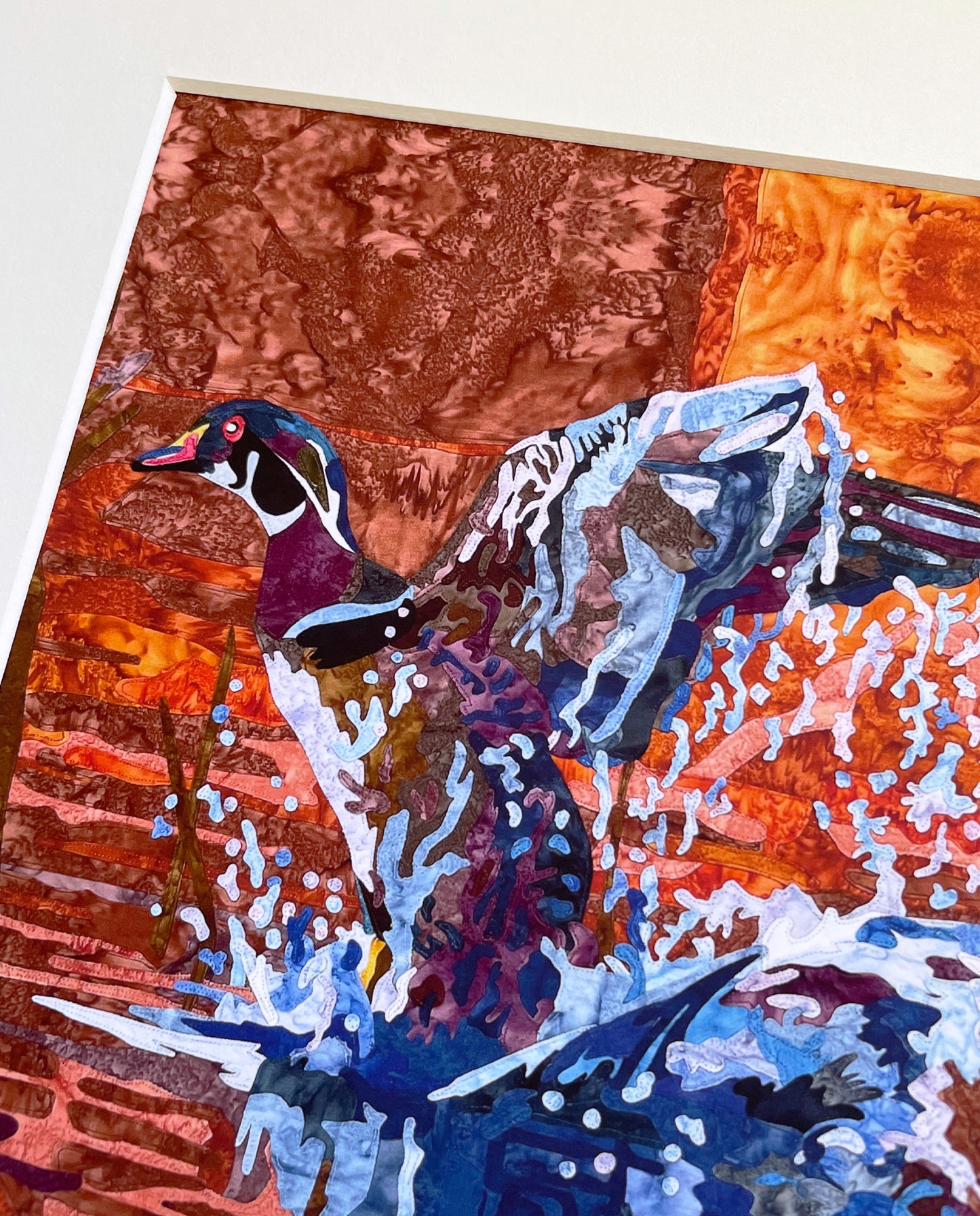Fabric Collage Print - Wood Duck