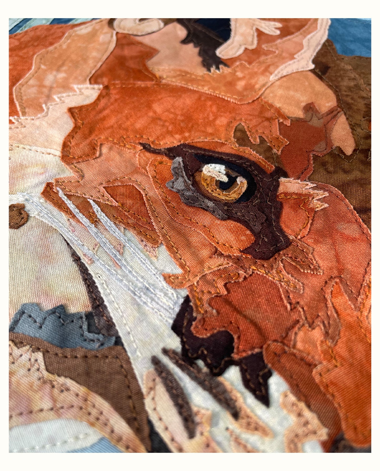 Fabric Collage Art - Red Fox