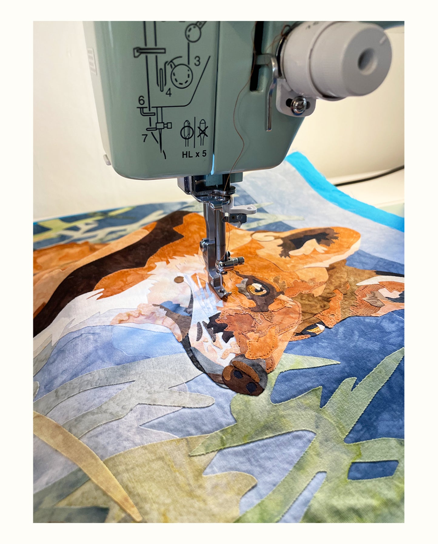 Fabric Collage Art - Red Fox