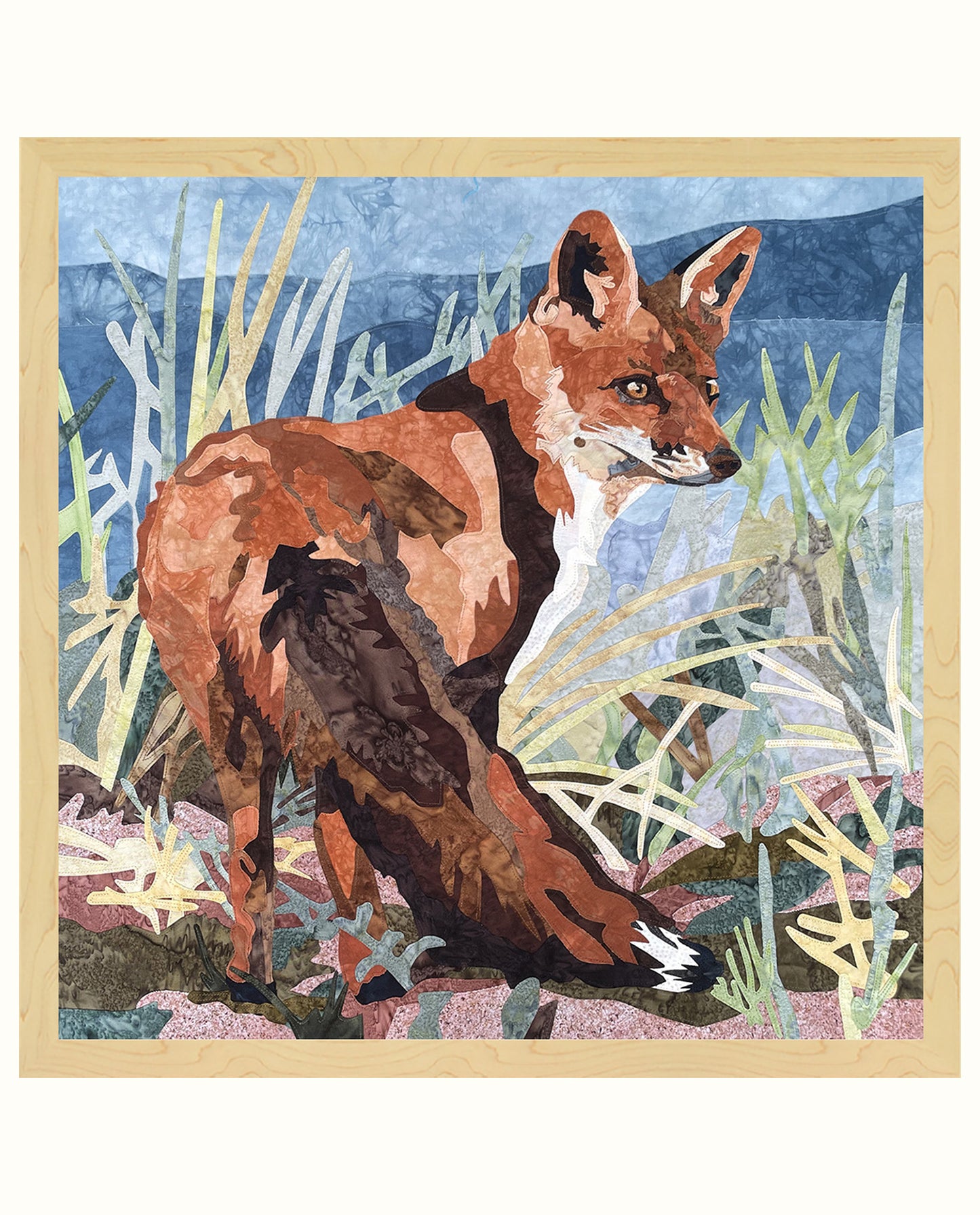 Fabric Collage Art - Red Fox