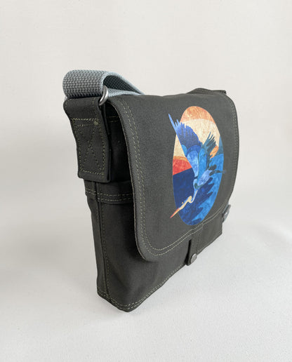 Mini-Messenger Bag: Great Blue Heron